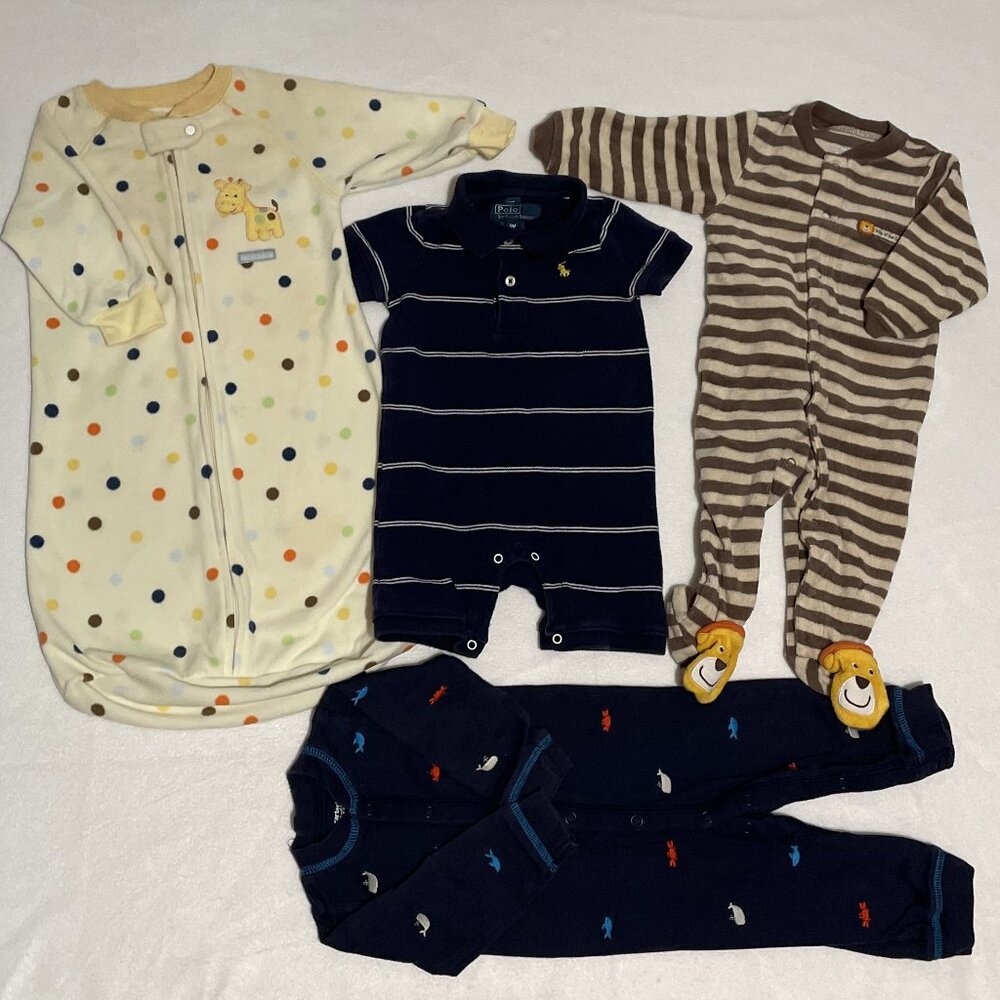 Baby Boy Clothes Lot of 4 Size 9 mos Ralph Lauren Polo and Carters